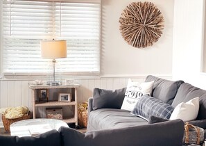 Smart TV, DVD player, books, music library