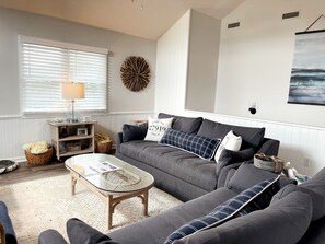 Smart TV, DVD player, books, music library