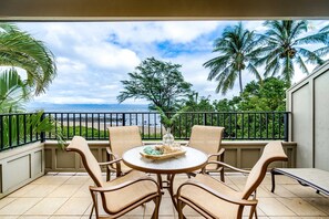 Outdoor dining - Breathtaking Ocean Views | 2BR/2BA Condo | Pool, Beach Access | West Maui Gem (lahaina)