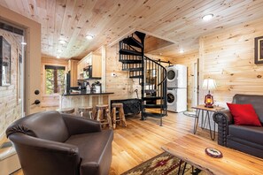 Smart TV, fireplace, DVD player