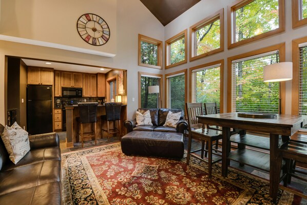 TV, fireplace, DVD player - 100% Ski In Ski Out|Combined Upper and Lower unit| 5 Bedroom | Gas Fireplace (Boyne Fallss)