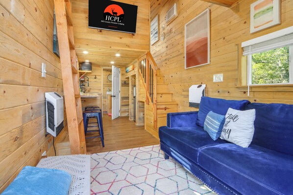 Televisión y chimenea 