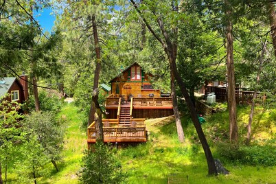 Dog-friendly quaint cabin with two-story deck, fireplace, W/D, & yoga studio