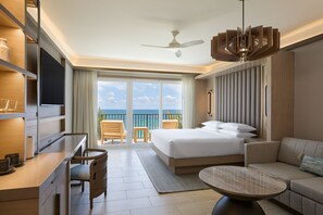 Deluxe Room, 1 King Bed with Sofa bed, Balcony (Oceanfront) | Premium bedding, minibar, in-room safe, desk - JW Marriott St. Maarten Beach Resort & Spa (Oyster Pond)