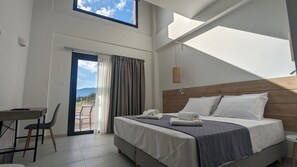 Premium bedding, minibar, desk, laptop workspace