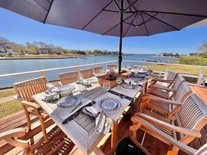 Outdoor dining - Waterfront | Minutes to US Open| Private Water Access (Hampton Bays)