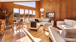 TV, fireplace - Waterfront | Minutes to US Open| Private Water Access (Hampton Bays)