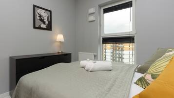 Căn hộ, 1 phòng ngủ, ban công | 1 phòng ngủ, khu vực làm việc phù hợp cho laptop, bộ trải giường