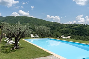 Piscine extérieure en saison