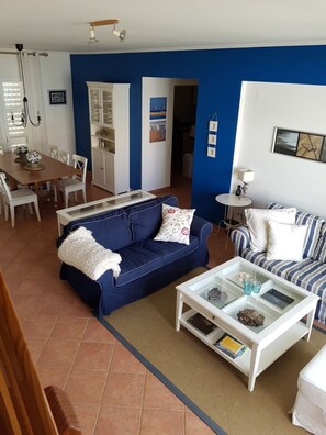 Smart TV, DVD player, books, stereo