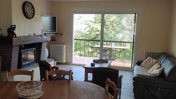 Télévision, cheminée