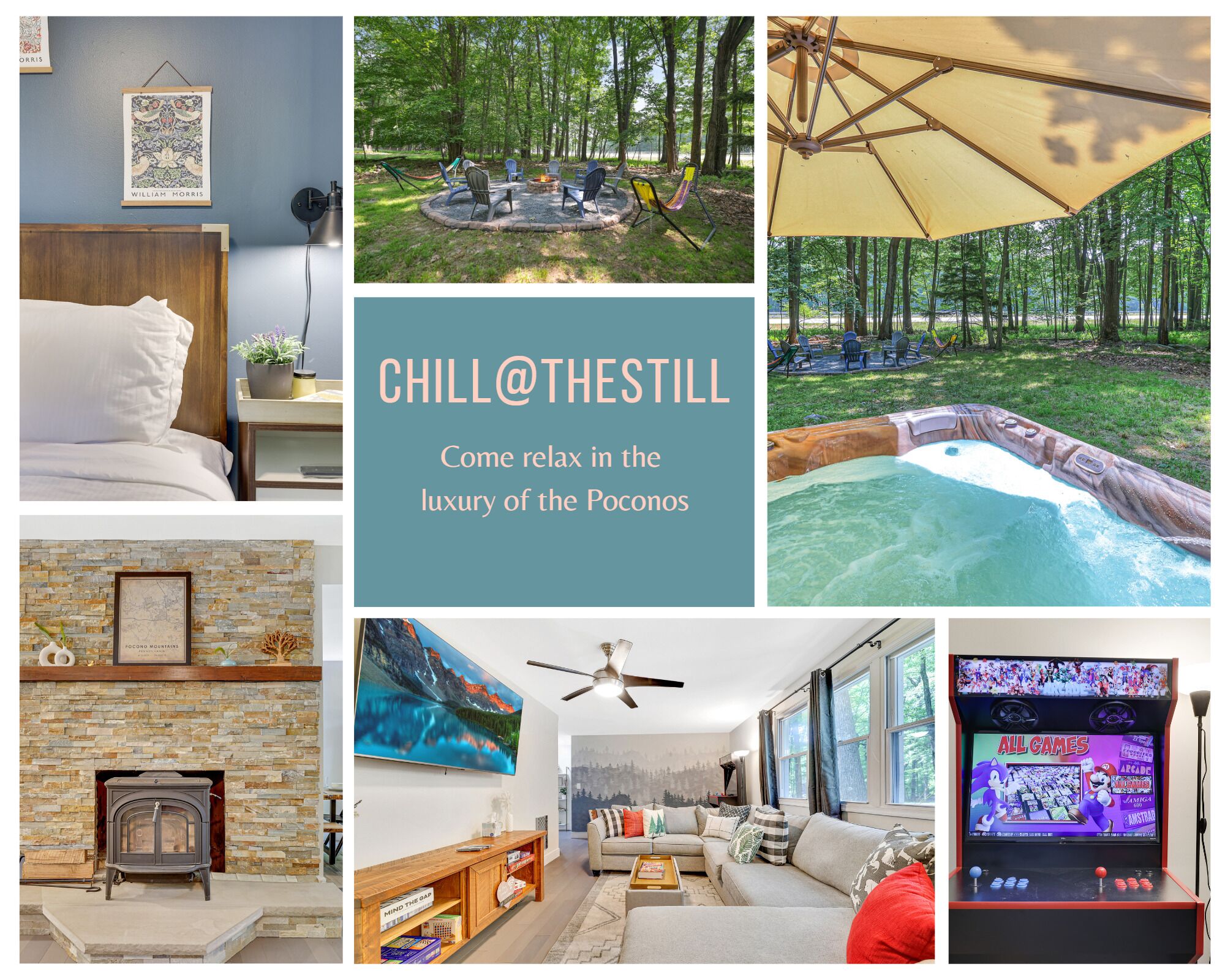 Family friendly renovated Home with Lake, Hot Tub, Deck, Arcade. Pets Welcome.