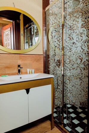 Basic Double Room | Bathroom | Shower, free toiletries, hair dryer, bathrobes