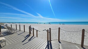 On the beach, beach towels