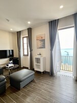 Quarto casal luxo | Frigobar, quartos à prova de som, ferros/tábuas de passar roupa