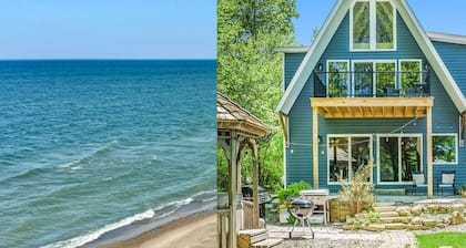 Beautiful Lake Michigan view + Private beach