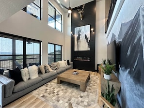 TV, fireplace, DVD player, stereo