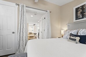 3 bedrooms, desk, iron/ironing board, travel crib