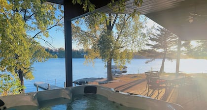 NEWLY REMODELED HOME ON CEDAR LAKE WITH 8-PERSON HOT TUB & PRIVATE BEACH AREA