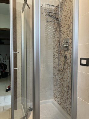 Shower, hair dryer, bidet, soap
