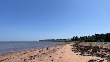 On the beach, beach towels