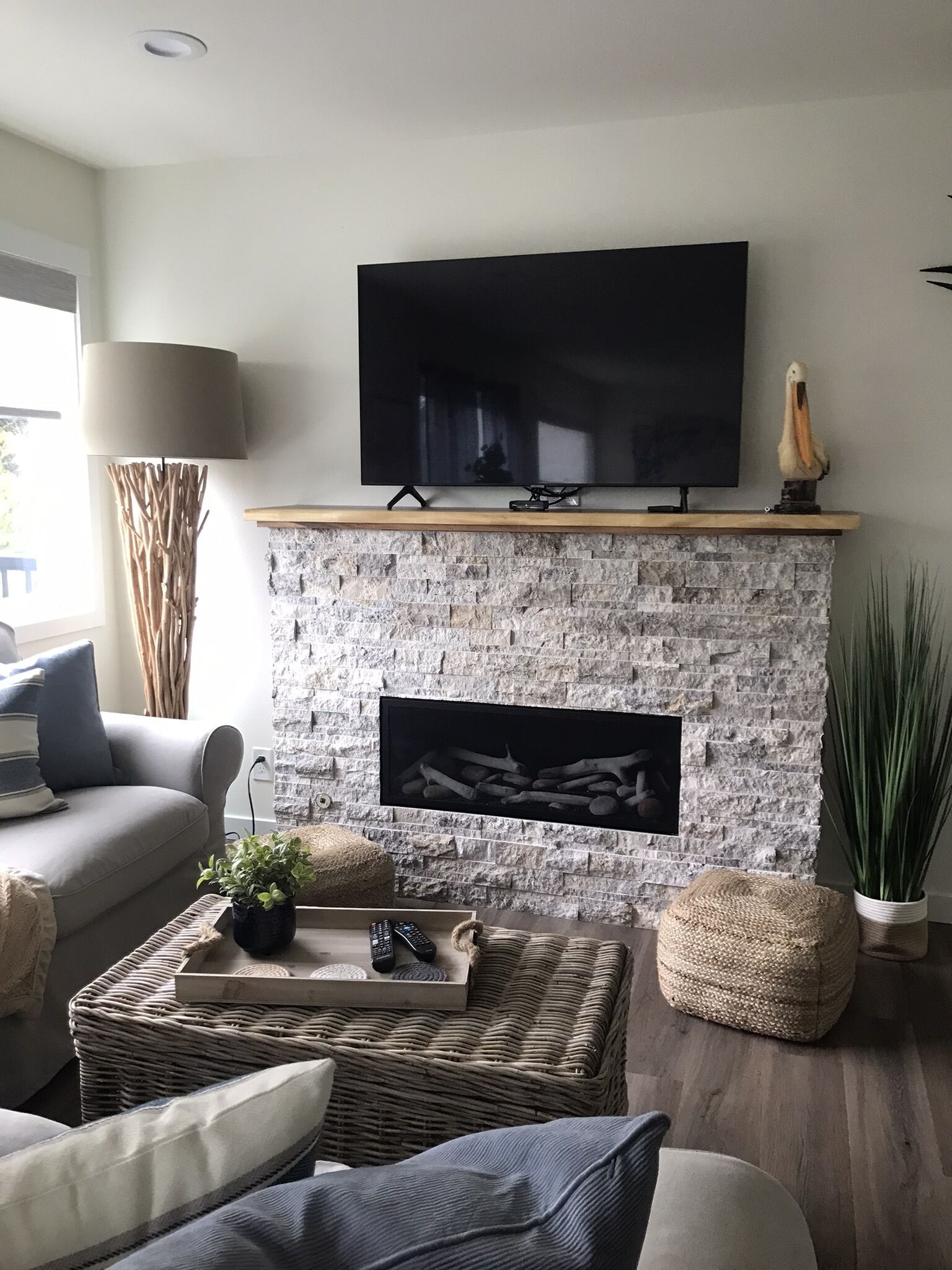 TV connectée, cheminée, lecteur de DVD