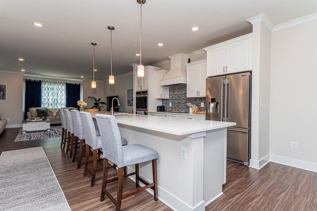 Fridge, coffee/tea maker, cookware/dishes/utensils