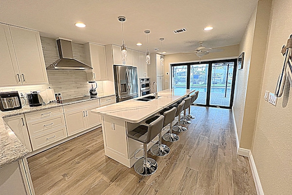 Gourmet Kitchen with Super-Sized Island Seating