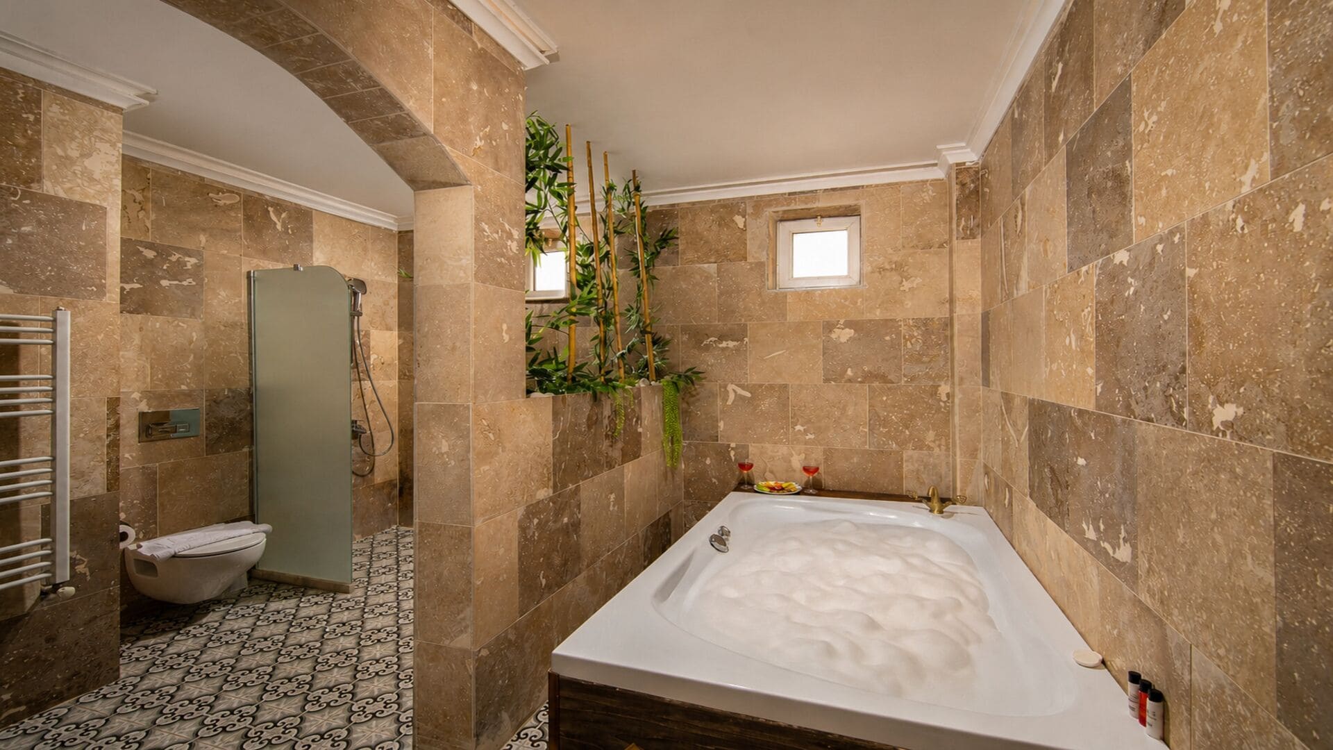 Phobos | Bathroom | Designer toiletries, hair dryer, bathrobes, slippers