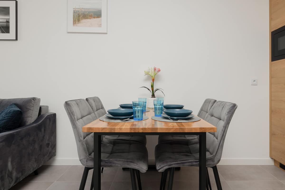 아파트, 침실 1개, 사우나, 바닷가 | 전용 주방 | 전자레인지, 오븐, 식기 세척기, 커피/티 메이커