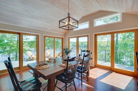 Dining. Lakefront Vacation Rental w/ Views & Hot Tub!