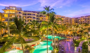 2 outdoor pools, pool umbrellas, pool loungers