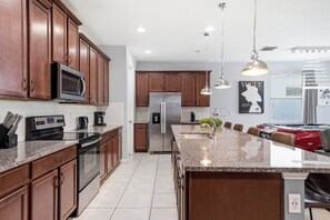 Fridge, microwave, oven, stovetop - Solara Sunset | Car Pool Table, Short Walk To Clubhouse, Amazing Arcade & Movie Room (Kissimmee)