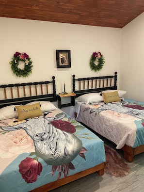 2 bedrooms, bed sheets