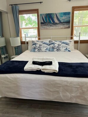 4 bedrooms, iron/ironing board, travel cot, WiFi