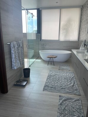 Haartrockner, Handtücher, Seife, Shampoo