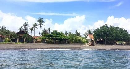 Beachfront villa with private pool, garden and terrace