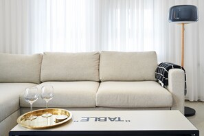 Classic Apartment | Living area | 100-cm LCD TV with satellite channels, TV - Yehuda Market Suite (Jerusalem)