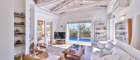 TV, foosball, offices