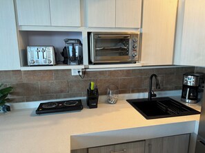 Condo, 1 Bedroom, Ocean View | Private kitchen | Full-size fridge, microwave, stovetop, coffee/tea maker - Aguada Beach Condos (Aguada)