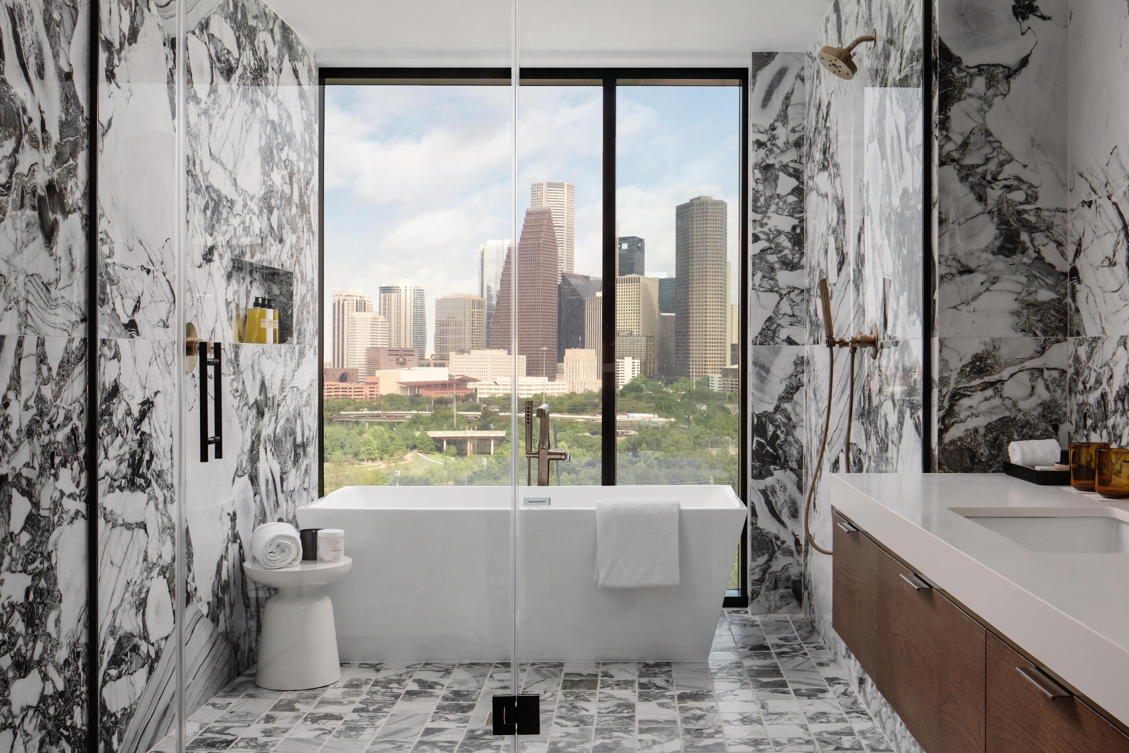 Room (Sky) | Bathroom | Designer toiletries, hair dryer, bathrobes, slippers