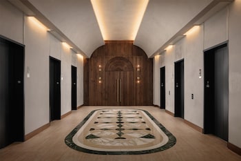 Hotel entrance and lobby at Thompson Houston, by Hyatt