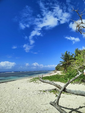 Beach nearby, sun loungers