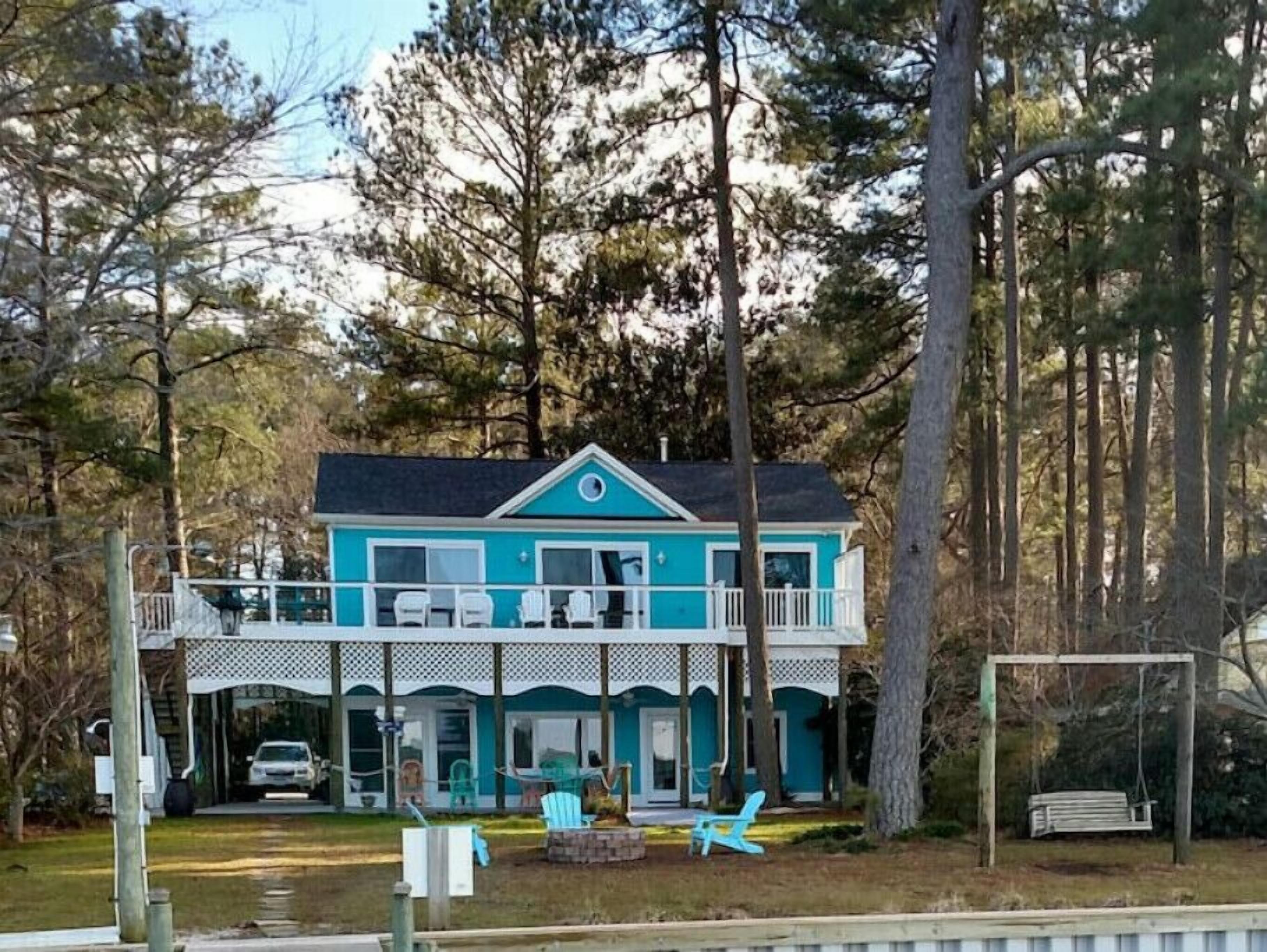 Waterfront property with long pier.  Pet friendly,  family friendly 