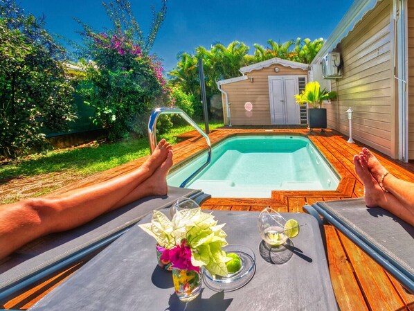 Piscine extérieure, piscine chauffée