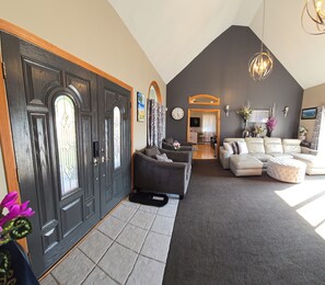 智能電視、壁爐、書籍