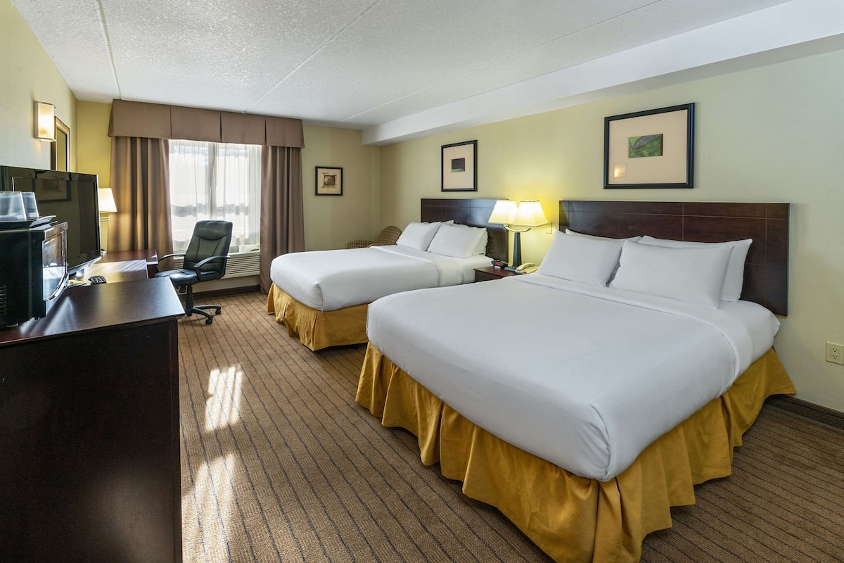 Room, 2 Queen Beds, Accessible, Non Smoking | Desk, laptop workspace, blackout drapes, iron/ironing board