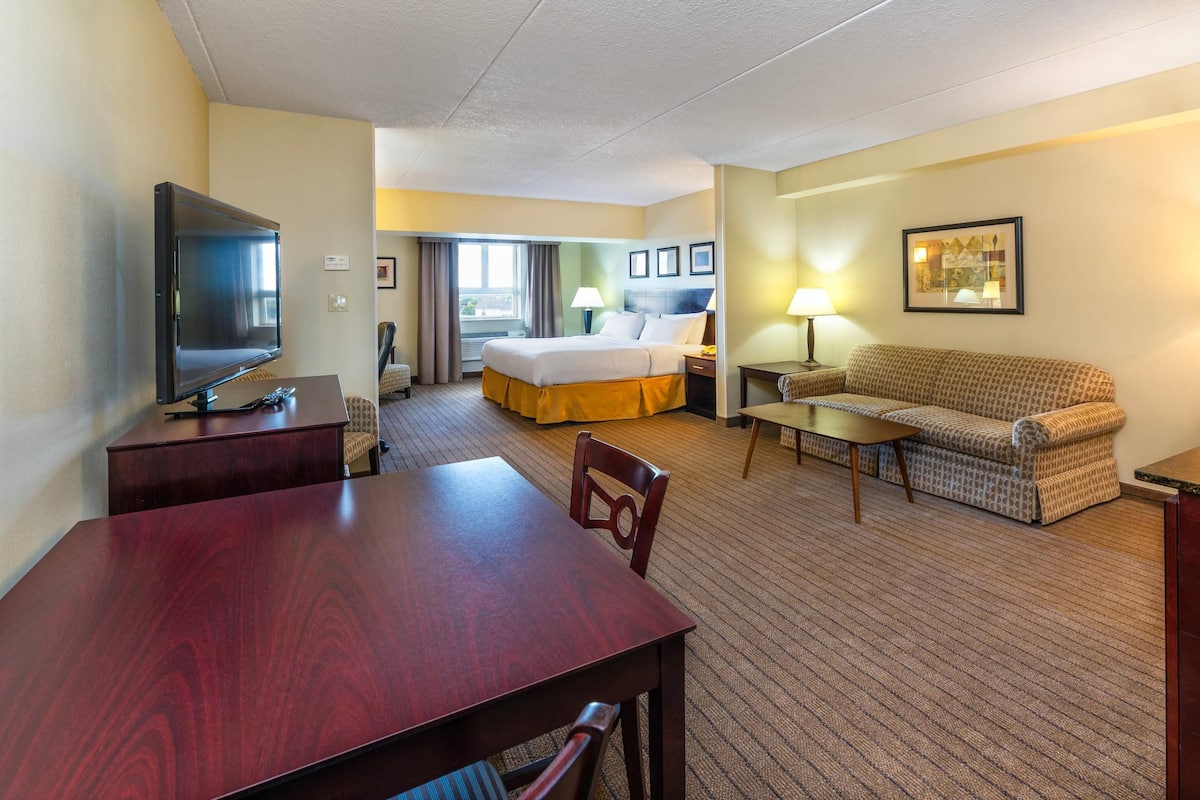 Suite, 1 King Bed with Sofa bed, Non Smoking | Desk, laptop workspace, blackout drapes, iron/ironing board