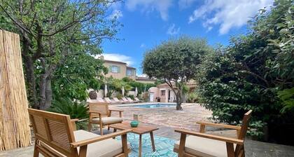 Villa Pastel at the gates of Saint Tropez in a 12 travellers 6 bedrooms estate