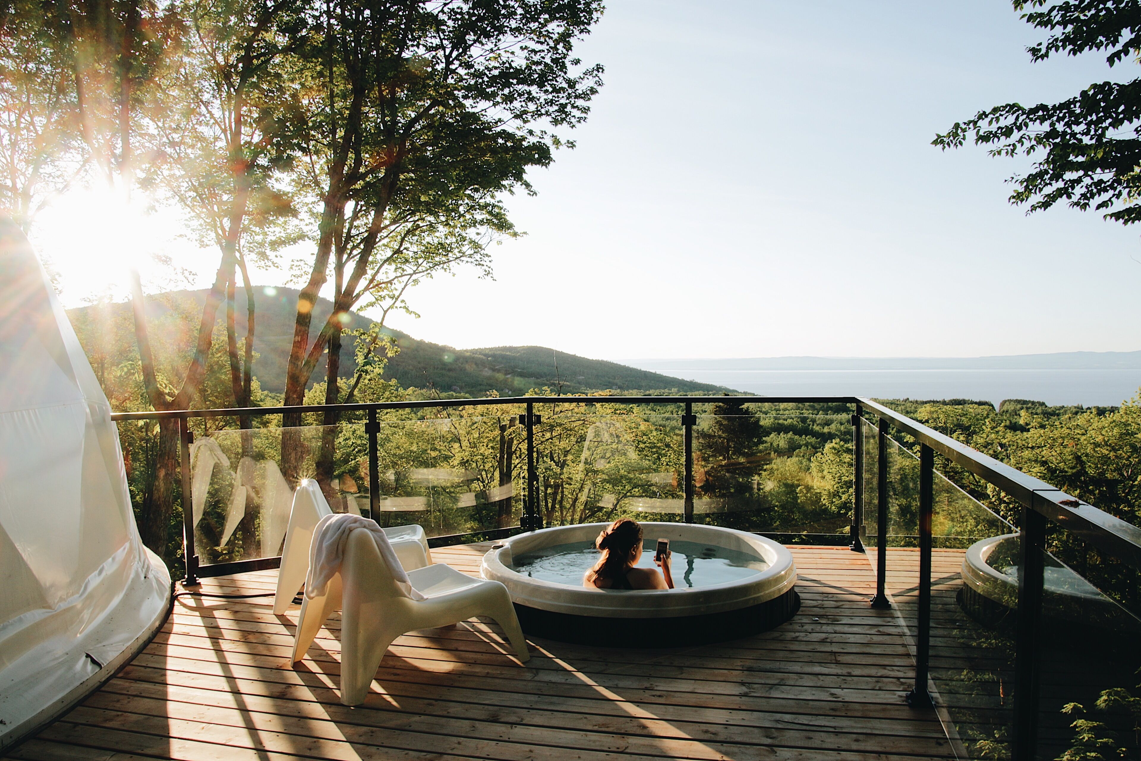 Deluxe Cabin, 2 Queen Beds, Hot Tub, River View | View from room